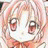 Pixelated anime-style character face with pink hair and red eyes on left, black background with white text 'Anime IM' and signature on right.