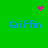Green background with four blue 'Griffin' text instances and pink pixel clusters in heart and star shapes. Animated changes occur between observations.
