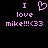 Pixelated pink text and heart symbol on black background with two identical static frames side-by-side.