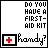 25 identical pixel art icons featuring red text and symbols on a white background, each with 'DO YOU HAVE A FIRST-AID KIT' above a red cross in a black square and 'handy?' below