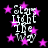 Black background with scattered pink stars and white pixelated text reading "Star Light The Way" in four identical arrangements.