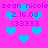 Pixelated pink background with repeating blue hearts and purple text reading "sean nicole sean Nicole 2.16.08 <33333" in two