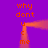 A purple background with orange text forming a square frame around the center, displaying 'why dont u c me' in pixelated letters.
