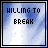 Animated contact sheet of a 48x48 pixel buddy icon showing sequential frame changes with "KILLING TO BREAK" text and evolving stick figure gestures against a blue cloud background.