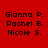 Red background with three of black text names; cyan highlight shifts across each in sequence