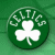 Green circular icon with white text 'CELTICS' around a three-leaf clover symbol, transitioning to an animated scene of a basketball player in green and white uniform holding a red ball.