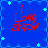 Blue background with light blue star and diamond patterns, red text reading "I Love Snow" in four quadrants.