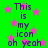 Green background with pink stars and purple text reading "This is my icon oh yeah" repeated twice.