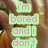 Animated sequence of three showing a person's hands with overlaid text in green and pink lettering