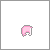 Pixelated pink broken heart animation with text 'piece me together' and 'again', transitioning from fragmented to whole state.