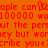 Red pixelated text on orange background with repeated phrases and partial words, including 'people can', '100000 w', 'ut the percut', 'ey but won', 'cribe you<'.