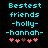 Pixelated cyan text on black background with two of pink and brown hearts, showing animation change in heart colors