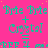 A static image with a bright pink background featuring repeated cyan text and symbols arranged in a pattern