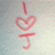 A pink 'I ❤️' symbol with a curved line below, displayed on a light background.