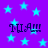Purple background with scattered light blue stars and four instances of the text 'YUAW!' in dark purple pixelated font.