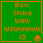 Green square icon with orange text and symbols, featuring 'Bow Chika Wow' text, 'wowwww' repetition, '<3' symbol, and two distinct pixel-art alien figures in different poses.