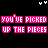 Pixel art contact sheet of an animated icon showing repeated text phrases in pink and purple on a black background with white heart accents.