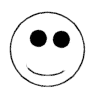 A 3x3 contact sheet of seven black-and-white animated smiley face icons showing sequential changes in facial features across sampled frames.