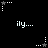 Pixelated white text 'ily...' on black background with alternating star and dot patterns in corners.
