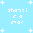 Light blue background with white pixelated text and star shapes scattered throughout.