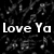 Black background with white text listing names and a smiley face, partially obscured by a gray rectangle.