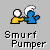 Pixelated Smurf Pumper icon shows two characters: one yellow with white round head, one blue with white hat, both in a pushing pose against gray background.