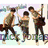 Four- with pixelated images: three people dancing, blue text on black background, purple text on black background, and two people embracing