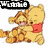 Animated sequence of two cartoon bears in a hug, with text overlays changing across frames.