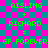 Green pixelated text on a pink and teal checkered background displays 'AISLING + RICHARD = GF FOREVER' twice with lines visible in the second instance