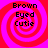 Four identical pixelated icons arranged in a , each featuring red spiral patterns on bright pink backgrounds with black text reading "Brown Eyed Cutie"