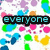 Pixelated text fragments on a colorful splatter background with a gray rectangle on the right.