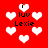 Red background with white heart shapes and repeated text 'i luv Lexie' in black pixelated font.