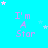 A static image with a bright cyan background featuring repeated text "I'm A Star" in light purple, surrounded by small white and light blue stars.