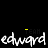 A black background displays four repeated white cursive 'edward' text strings with green 'TECH' above each, showing animation changes in the green text's brightness and color.