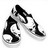 Black and white pixelated icon of a figure in a dynamic pose with limbs extended, rendered in a low-resolution style.