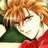 A 48x48 pixel buddy icon featuring a split composition with an anime-style character on the left and text elements on the right, displayed as part of a contact sheet.
