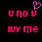 Pixelated pink text and heart symbol on black background, with two identical side-by-side layouts showing 'u no u' above 'iuv me' and a pink heart above 'u no u'.