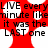 Red and white pixelated icon with repeated text 'LIVE every minute like it was the LAST one' in black block letters, showing identical static frames.