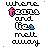 Pixelated text 'where fans and fans melt away' in black, pink, blue, and white with subtle color variations across repeated