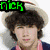 Pixelated collage of four celebrity images with overlaid text labels in various colors and fonts.