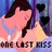 Pixelated image of a person with long dark hair wearing light-colored clothing, holding hands in front of a blue and purple background.