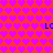 A static image of a repeating pattern with pink hearts on an orange background and blue "LC" text elements.