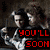 A pixelated image with red text overlays on a dark background featuring two figures and a person's face.