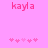 Pink background with 'kayla' text above two of pink and light pink puzzle pieces, where the right 's third piece is lighter than the left 's