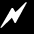 Four white lightning bolt shapes on black background with one gray bolt shape, arranged in a -like pattern with a light gray square in bottom right corner