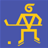 Static pixel art icon of a yellow stick figure on blue background holding a hockey stick with a puck, rendered in low-resolution 8-bit style.