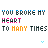 Animated contact sheet showing multiple frames of a pixelated text-based buddy icon with repeating phrases and color variations across sampled frames.