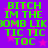Green pixelated text on purple background with pink stars, repeating 'BITCH IM THE BOMB LIK3 TIC TIC TOC' in two identical vertical