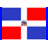 Animated sequence showing Dominican Republic flag elements transitioning to text reading 'republica dominicana' and 'REP ES ENT' on red background.