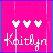 Pink background with white hearts and 'Kaitlyn' text, showing subtle vertical pixel shifts